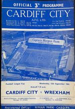 CARDIFF CITY v WREXHAM, 13/09/1961, LEAGUE CUP ROUND 1, 