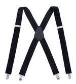Black Adjustable X-Back Straps with Leather Cross Stabilizer Strap