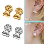 1 Pair Earring Lifters Gold Silver Earring Backs for Droopy Ears Hypoallergenic