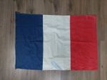 Vintage French Tricolour Flag With Stitched Panels 83cm X 56cm