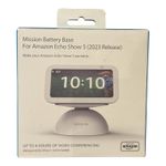 Mission Portable Battery Base for Amazon Echo Show 5, 3rd Gen 2023 Release White