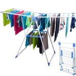 2 Tier Foldable Clothes Airer Rack Indoor Outdoor Dryer Laundry Dry Rail Hanger