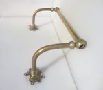 Antique Brass Pole Rail Brackets Old Hanger Clothes Airer Holders