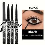 3Pcs Black Eyeliner Smooth Waterproof Sweatproof Long-Lasting Eye Makeup