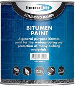 Bond It Bitumen Paint 1L - Solvent-Bourne Bituminous Black Waterproof Paint, Wea