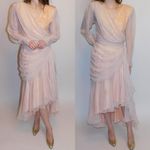 1980s Ruched Chiffon, Sequin, And Beaded Pinup Gown