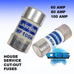 HOUSE MAINS SERVICE CUT-OUT FUSES SMALL AND LARGE 60 AMP 80 AMP AND 100 AMP  