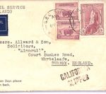AUSTRALIA WW2 Air Mail 5s High Value *CALIFORNIA CLIPPER* 1941 Surrey XA204
