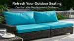 Rattan Garden Furniture Cushion Set Patio Sofa Replacement Seat & Back Cushions