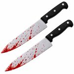 2PCS 30cm Bloody Fake Knife Props Halloween Zombie Costume Fancy Dress Cosplay