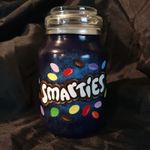 Smarties Sweet Jar, Unique and Handpainted Christmas Gift! Use or Display.