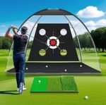 10x7ft Golf Simulator Practice Net Hitting Aid Training Driving Chipping Swing