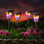 4 Pack Solar Stake Lights Galaxy Effect Garden LED Lanterns Outdoor 3D