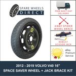 VOLVO V40 2012 - 2019 16" SPACE SAVER SPARE WHEEL + JACK KIT (F1)