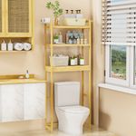 3-Tier Over Toilet Shelf Floor Standing Bathroom Storage Rack with Open Shelves