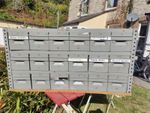 Vintage Industrial Steel Nest Of Drawers Workshop Or Kitchen 30kg Face 47x92cm
