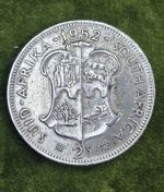 1952 South Africa 2 Shillings (2S) Silver Coin – Last Year of King George VI