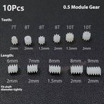 10Pcs Plastic Gear Transmission Pinion Worm Gears for 1mm 1.5mm 2mm RC Toy Shaft