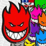SPITFIRE WHEELS Skateboard Sticker - 8cm Flaming Head Logo - Assorted colours SM