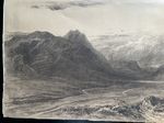 Large 19th c Highlands Charcoal Drawing 28cm x 38cm