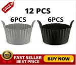 Silicone Egg Poacher Ramekins Moulds for Air Fryer  black and grey 12pcs