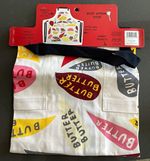 Blue Q Butter Butter Butter Bib Apron 28x31 Cotton w/ Pockets White/Multicolor