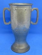 Pewter vintage Arts & Crafts antique tall handled vase