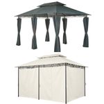 Mondeer Garden Gazebo Heavy Duty Waterproof & Curtain Patio Patio Pavilion 3x4m