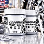 2x Metal Chrome Polish & Restorer Paste with Brush, Chrome Polish Paste,100g