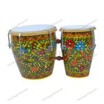 New Folk Musical Instrument Printed Bango Wooden Bongo Drum Set