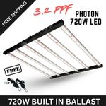 Photon 720w LED Grow Light 3.2 umol/j High Efficiency Built in Driver Like Omega
