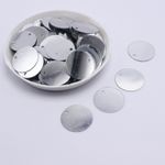 550 Silver 15mm Flat Round Loose sequins Paillettes Top Edge Hole Sewing Wedding