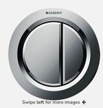 Geberit Dual Flush Round Toilet Flush Push Button Silver Metal