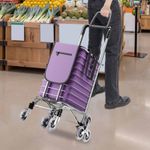 Folding Shopping Trolley Cart with Wheels 88LBS Capacity Foldable Basket UK