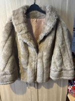 Vintage Marno Mink Honey Faux Fur Jacket Shrug Cape Wide Collar  Coat 60s 70s