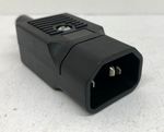 IEC C14 SHROUDED STRAIGHT 3PIN 10A 250V AC BLACK MALE REWIREABLE POWER (005)