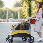 BingoPaw Large Dog Stroller Buggy Heavy Duty Pet Doggy Pram Divided for 2 Dogs