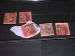 gb stamps victoria 1d red london postmarks five