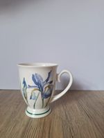 PORTMEIRION STUDIO FLORAL BLUE IRISES PATTERNED FOOTED MUG