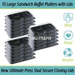 Large Sandwich Platter with Lids x 15 Catering Cake Buffet Party Platters Trays