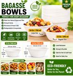 Bagasse Bowls Biodegradable & Compostable Eco-Friendly Sugarcane Paper Bowls
