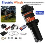 4500lbs Stealth Electric Winch 12v with Synthetic Rope & Wireless Remote Garage