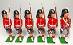 Please Read Britains - Six. Scottish Soldiers Marching, Metal, Unboxed 54mm