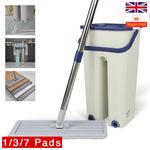 Mop PRO Mop and Bucket Set Multi-Functional Wash & Dry Flat Squeeze 360° + Pads