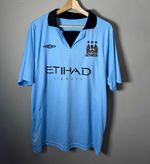 Umbro Manchester City 2012/13 Home Football Shirt Adults L Blue Short Sleeve