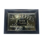 Schweppes Advertising Mirror Sign Vtg High Class Mineral Water Framed Hanging