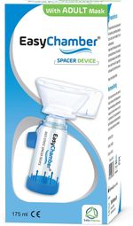 Spacer Device with Adult Mask, for use with metered dose Inhaler, EasyChamber
