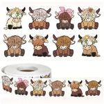 Highland Cow Stickers Decals Cute Farm Animal Scrapbooking Craft Labels Party