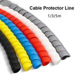 1M 2M 5M Spiral Cable Protector Line Wire Organizer Sleeve Anti-Bite Tube UK