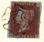 GB Cover 1d Red *FLUID INK* Brownish SCOTS MALTESE CROSS 1841 *KINCARDINE* X177